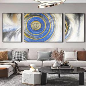 China 3 Pieces Modern Textured Canvas Oil Painting for Home Decor Abstract Whirlpool Decoration Painting Support Base Canvas factory