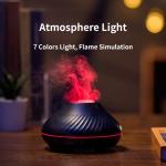 HOMEFISH Small Room Dehumidifier Flame Light Effect PP Fuselage Essential Oil