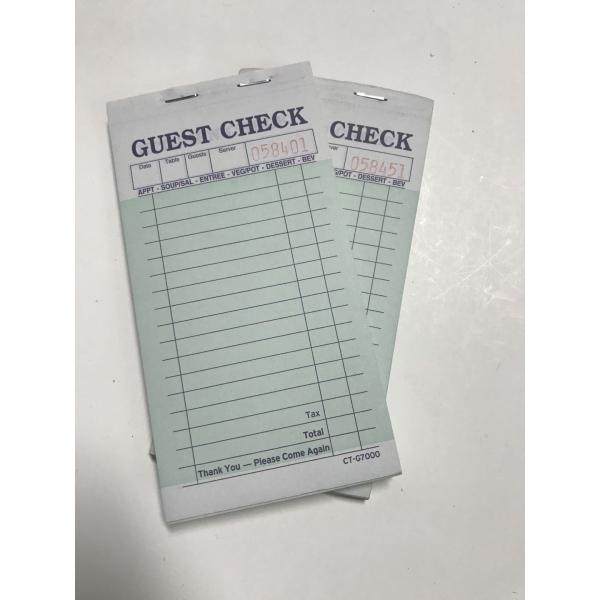 CT-G7000 Customizable Hotel Guest check with Black Ink Printing and Carbonless