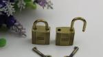 Fashion nickel color zinc alloy metal bag decorative lock with key for handbags