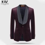 Business Men's Suit 2 Pieces Gold Velvet Shawl Lapel Single Breasted Slim Fit