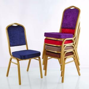 Stackable Hotel Chiavari Chair Metal Frame Fabric Seat 94cm