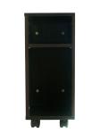 Black Walnut Wooden Occasional Tables Two Shelves Storage With Movable Wheels