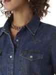 Womens Denim Shirt Long Sleeve Button Down with Pockets Blouses