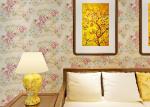 0.53*10M Contemporary Bedroom Wallpaper With Light Yellow Floral Pattern , Heat