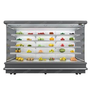 R404a Curtain Multideck Refrigerated Display Cabinets Digital Temperature