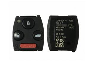 China Impact Strength Honda Remote Key FCC ID 72147-SZA-P3 433Mhz PCF7941A Chip factory