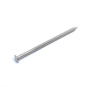 China 1.8mm Wire Diameter Oval Head Ring Shank Finish Nails For Industry factory