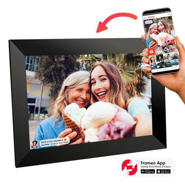 10.1 inch Digital Picture Frame, Share Video Clips and Photos Instantly via E