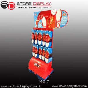 China custom corrugated paper POP peg hook floor display rack factory