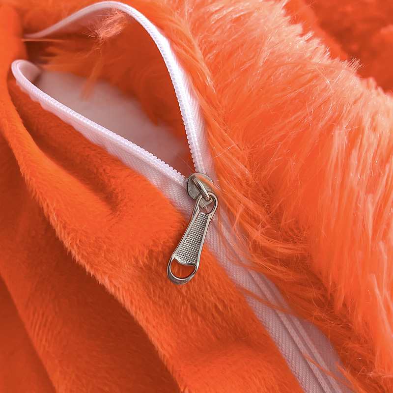 Bright Orange Luxury Shaggy Warm Mink Velvet Crystal Bedding Set for 1.8m 6 feet Beds