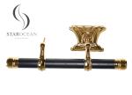 24K Gold Wooden Coffin Handle Wholesale Plastic Panel And Zinc Alloy Hinge SW-HG