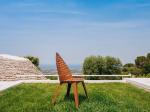 H97*L52.5*D60 Cm Outdoor Metal Furniture Steel Garden Chair With Leaf Shaped