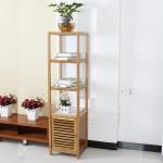 4 Tier Bamboo Bathroom Shelf , Wooden Bath Rack For Exhibition Room / Flower
