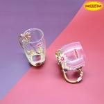 330ml 350ml Decorated Enamel Glass Cup BPA Free With Spoon