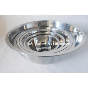 China 24cm Kitchen Utensil Soup Deep Basin Mirror Polishing 201 Stainless Steel Round Salad Bowl on sale