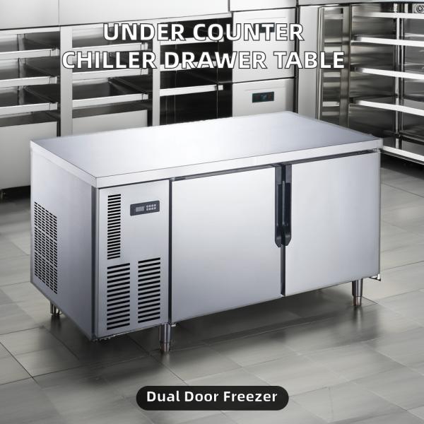 Commercial Tabletop Counter Refrigerator 201/304 Chiller Drawer Glass Door Salad Application Cooling Type Cooler Table Freezer