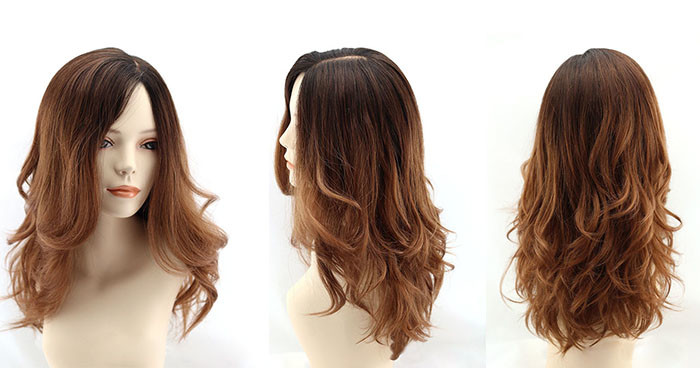 Two Tone Color Side Parting Bang Long Deep Wave Synthetic Wig For Women