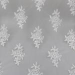 Floral Embroidery Eyelash Corded Lace Fabric For Bridal Wedding Dresses