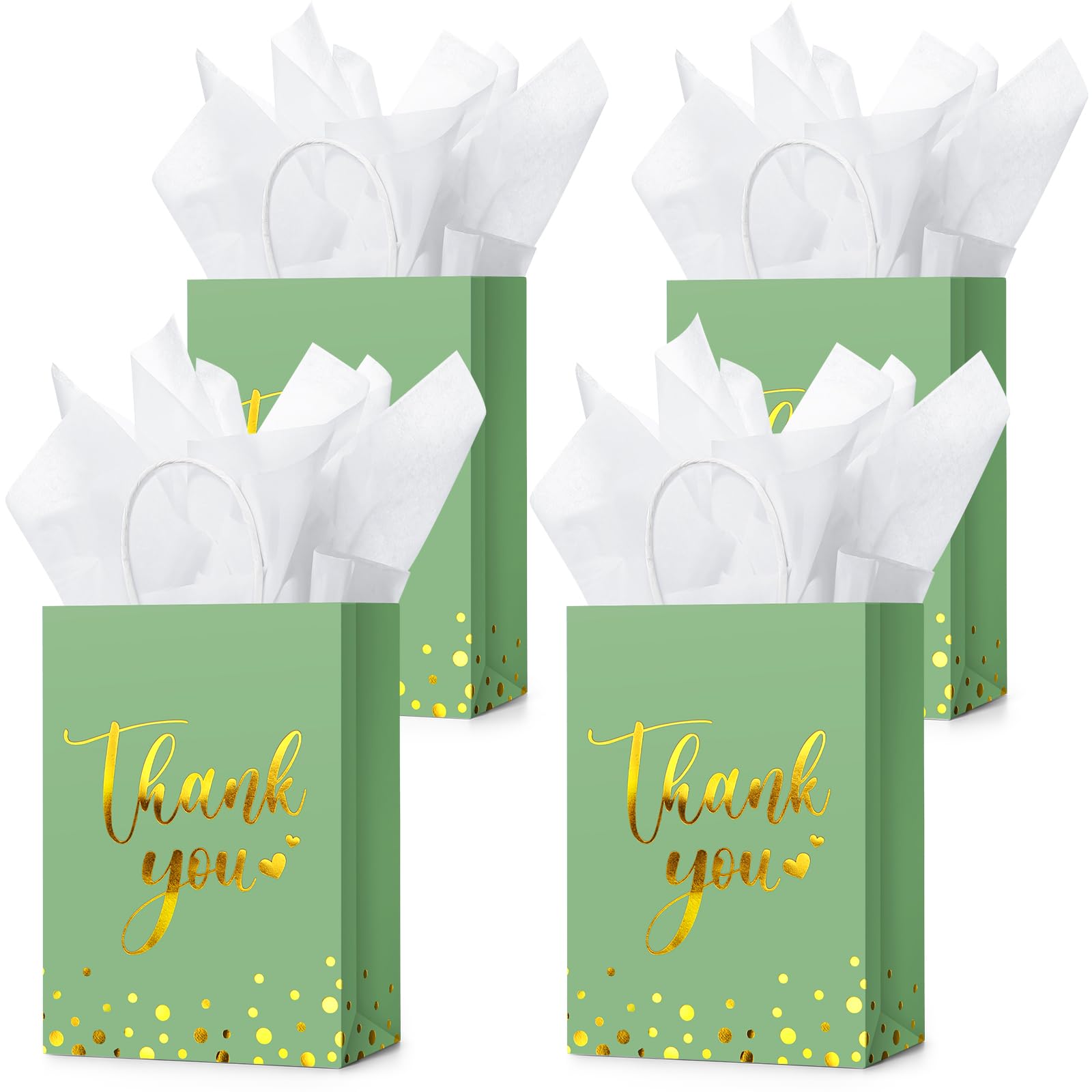 Business Shopping Custom Handmade Flat Bottom Kraft Paper Bags With Thank You Logo Handles