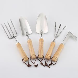 Wooden Handle Stainless Steel Garden Hand Tools Five Piece Set