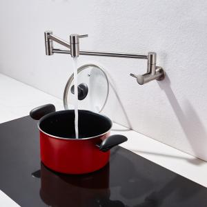 China Inox 304/316 Cold water faucet stainless steel valve tap pot filler with two handle shut off factory