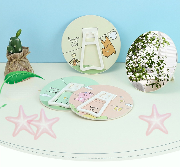 Top Fashion Makeup Mini Petit Miroir Cute Make Up Light Portable Vanity for Everyday