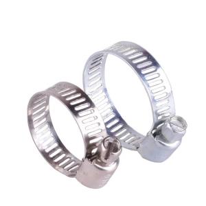 China Professional Choice American Type Perforated Stainless Steel Band Hose Clamp Clips factory