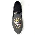 Custom Mens Velvet Loafers Full Grain Leather Insole Material Hand Painted
