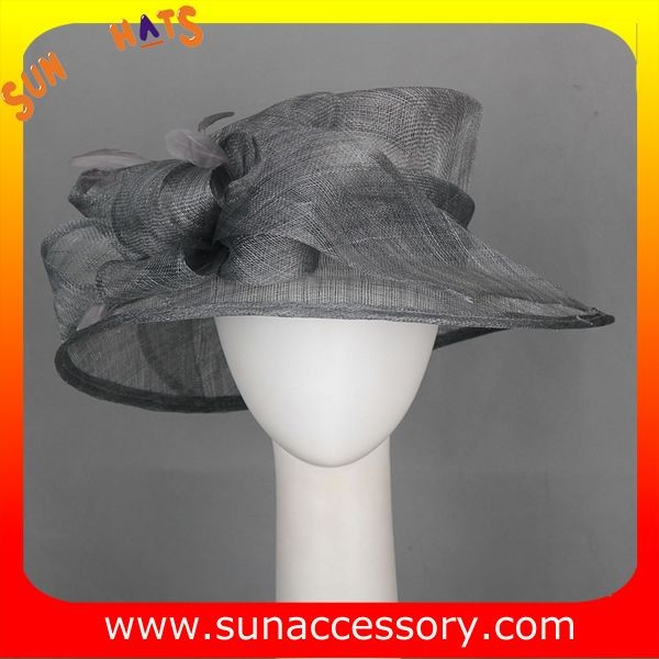 Elegant design sinamay Church hats for lady with assorted colors ,trendy Sinamay wide brim church hat from Sun Accessory
