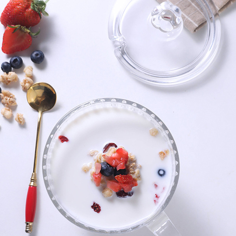 Eco Friendly Personalized Glass Cup 400ml Glass Breakfast Cup Lead Free