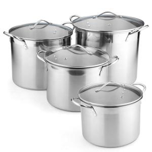 China Good Selling Silver Large Capacity Cookware Stew Pots Cooker SS 304 Cooking Pots With Binaural Handle factory