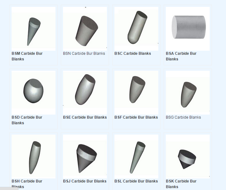 Professional Cemented Burr Blanks / Tungsten Carbide Rod Blanks Long Life Time