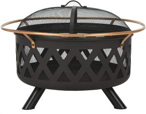 China 20.1 Pounds Copper And Black Portable Round Charcoal Fire Pit For Gardern factory