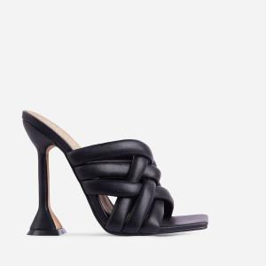 China Custom Color Mules Women'S High Heel Slippers NAPPA PU Braided Straps factory