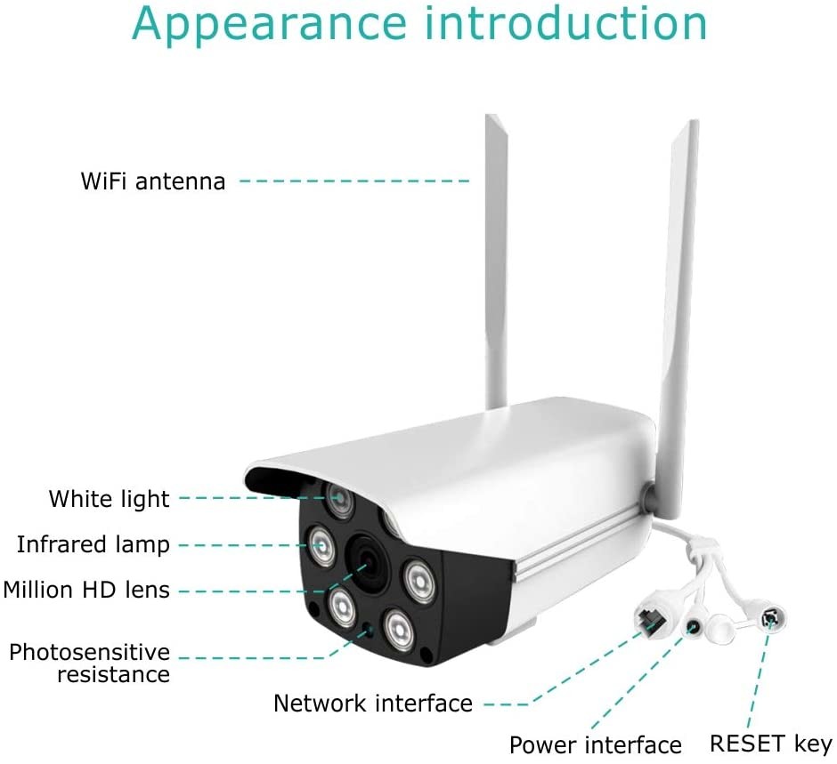 Outdoor Wifi Ip Security Wireless Cctv Camera With Night Vision 30M 128GB 1080P