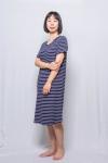 Yarn Dye Viscose / Elasthan Stripped Pajamas Ladies Summer Short Sleeves