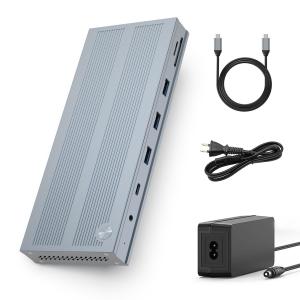 14 In 1 USB-C Docking Station with Displaylink IC Type C to HDMI Supports Triple Monitors up to 4K Aluminum Alloy and ABS