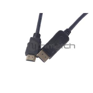 Black Displayport 1.2 Cable DP Male To HDMI Male Cable Support 3D And 4K