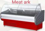 Meat display cabinet stainless steel glass front door flap type Fresh meat