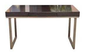 China Metal 5-star luxury walnut dark finish Wooden writing desk for hotel bedroom furniture factory