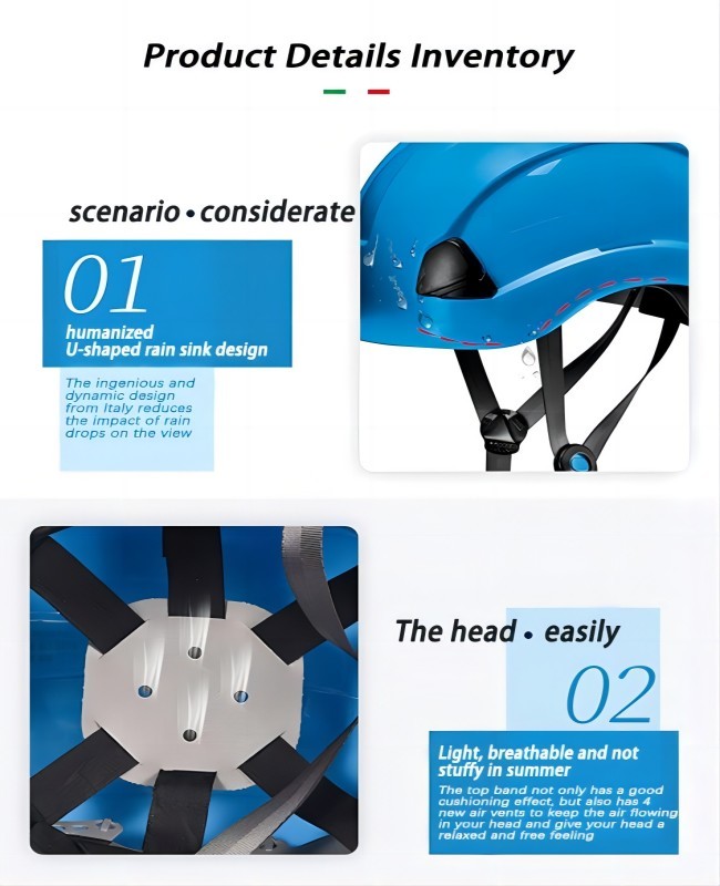 AISI 6 Point Anti Collision Head Safety Helmet Adjustable Hard Hat 52 To 63Cm Ratchet