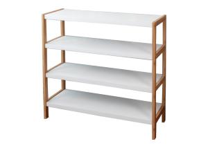 China 4 Layer 15KG Height 75cm Bamboo Wood Shoe Shelf factory
