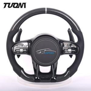 China Carbon Fiber Mercedes S63 Amg Steering Wheel Piano Black Trim Customize factory