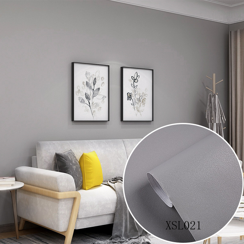 Customized Plain Color Wallpaper Embossed PVC Plain Orange Wallpaper 10m Roll