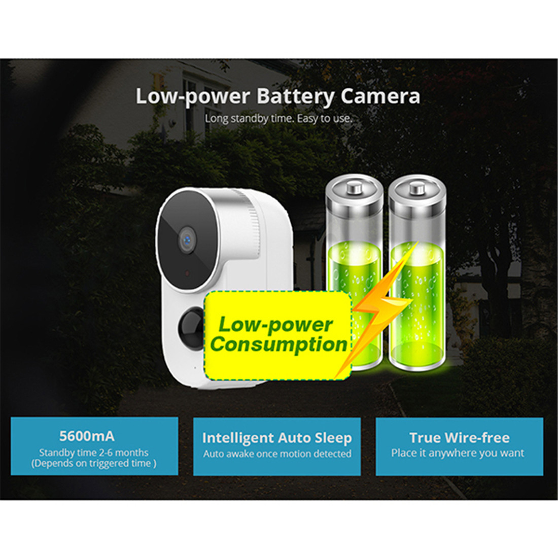 2021 Tuya 1080P Smartlife App Wireless Battery WiFi Security Home Camera 2MP HD PIR Surveillance CCTV Camera