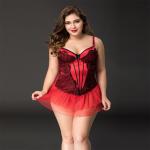 Prime Red Lace Underwear 85kg XXXL Large Sexy Underwear Floral Sleeveless