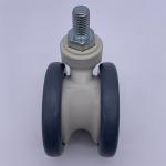 3 Inch TPU Swivel Thread Dual Wheels Two-wheel Medical Casters