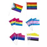 Printed Handheld Progress Pride Flag Waterproof LGBT Rainbow Flag