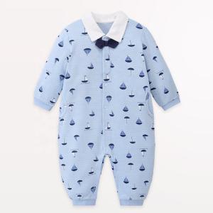 China Boutique Baby Clothes Bodysuit Long Sleeve Newborn Baby Rompers 100% Cotton Polo Neck Toddler Jumpsuits factory